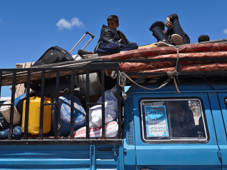 Displaced Palestinians fleeing Israeli military offensive in Rafah in May.