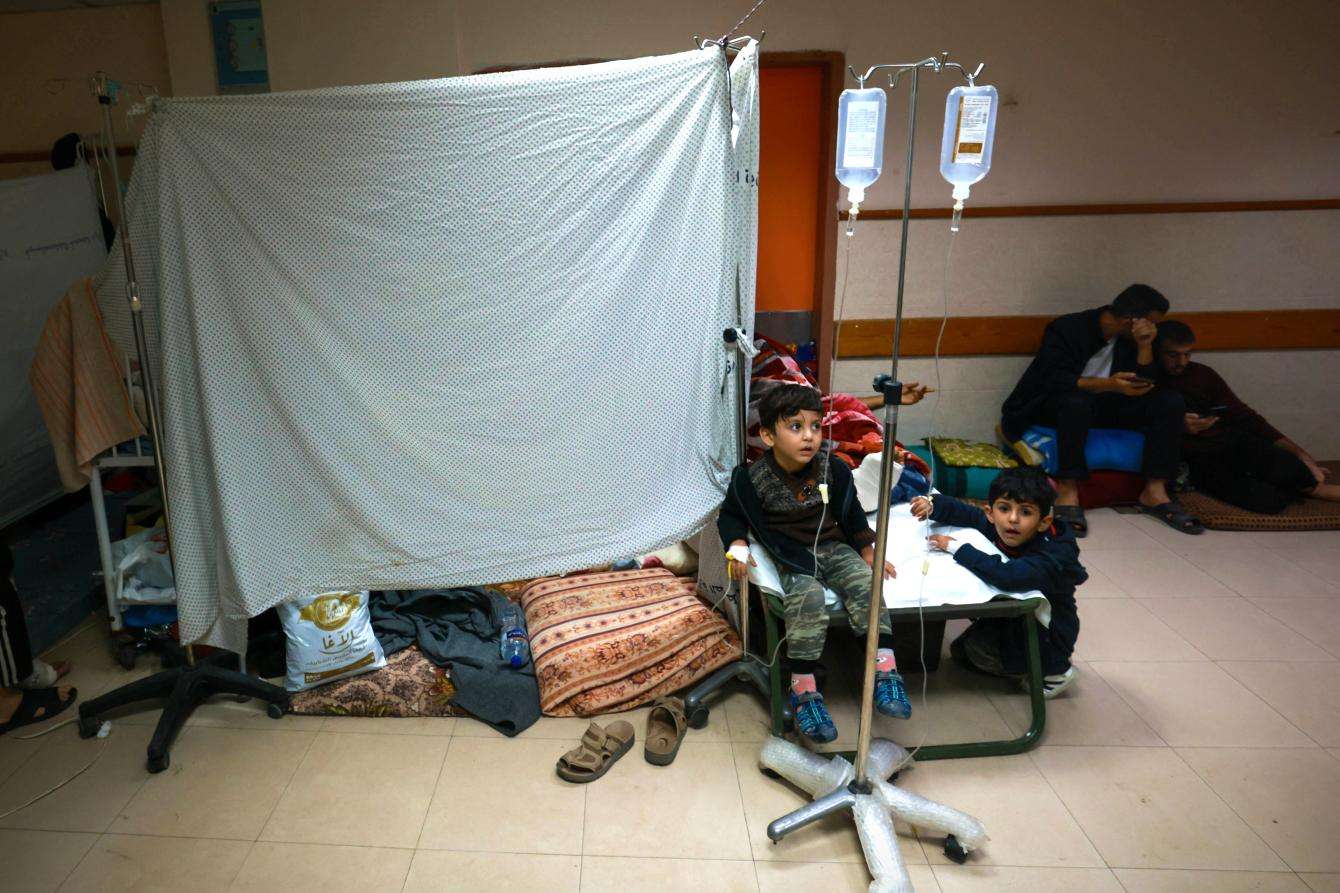 A displaced child inside Al-Aqsa Hospital in Gaza in November.