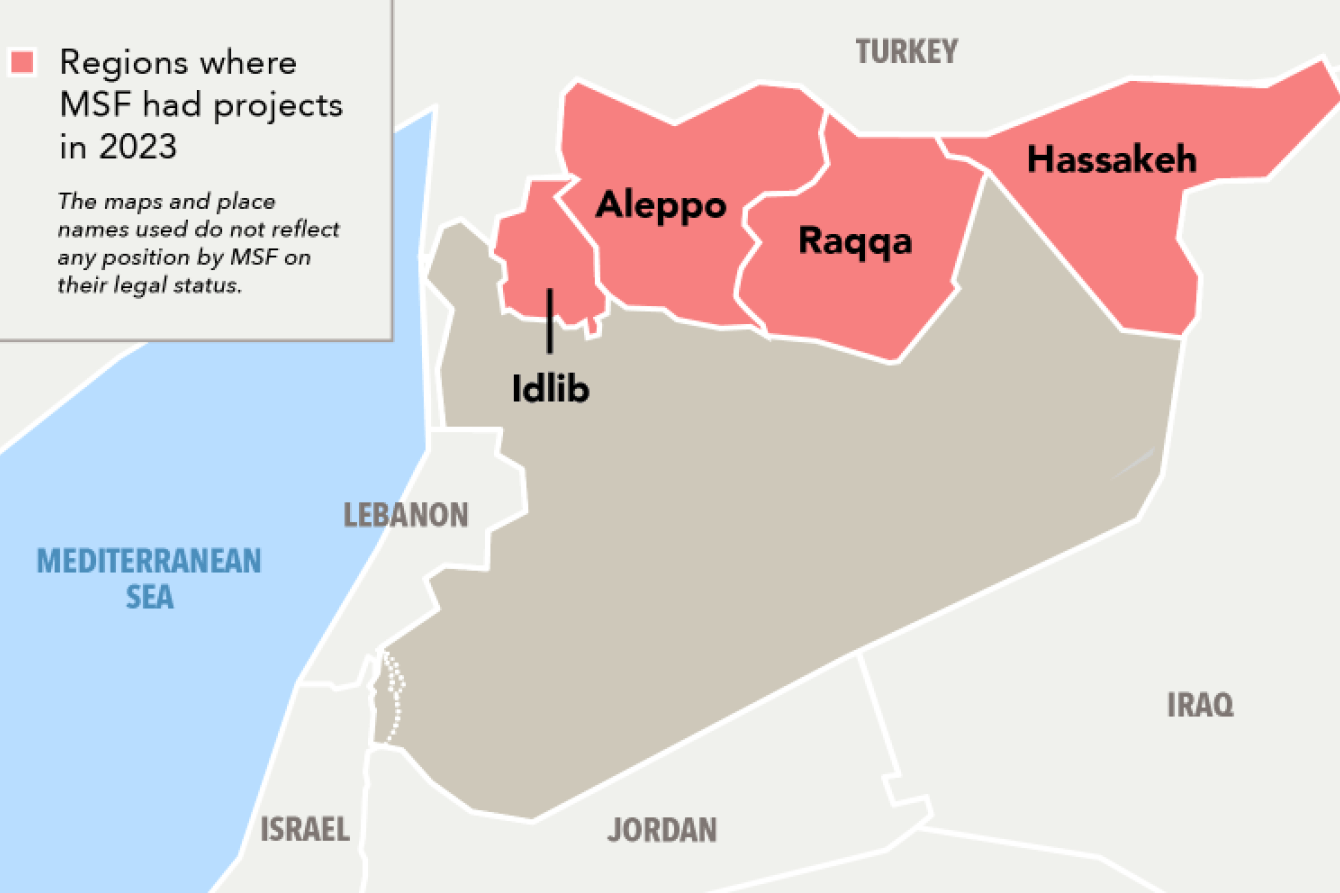 Map of MSF operations in Syria.